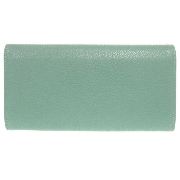 CHANEL Green Caviar Leather Logo Wallet - Picture 3 of 9
